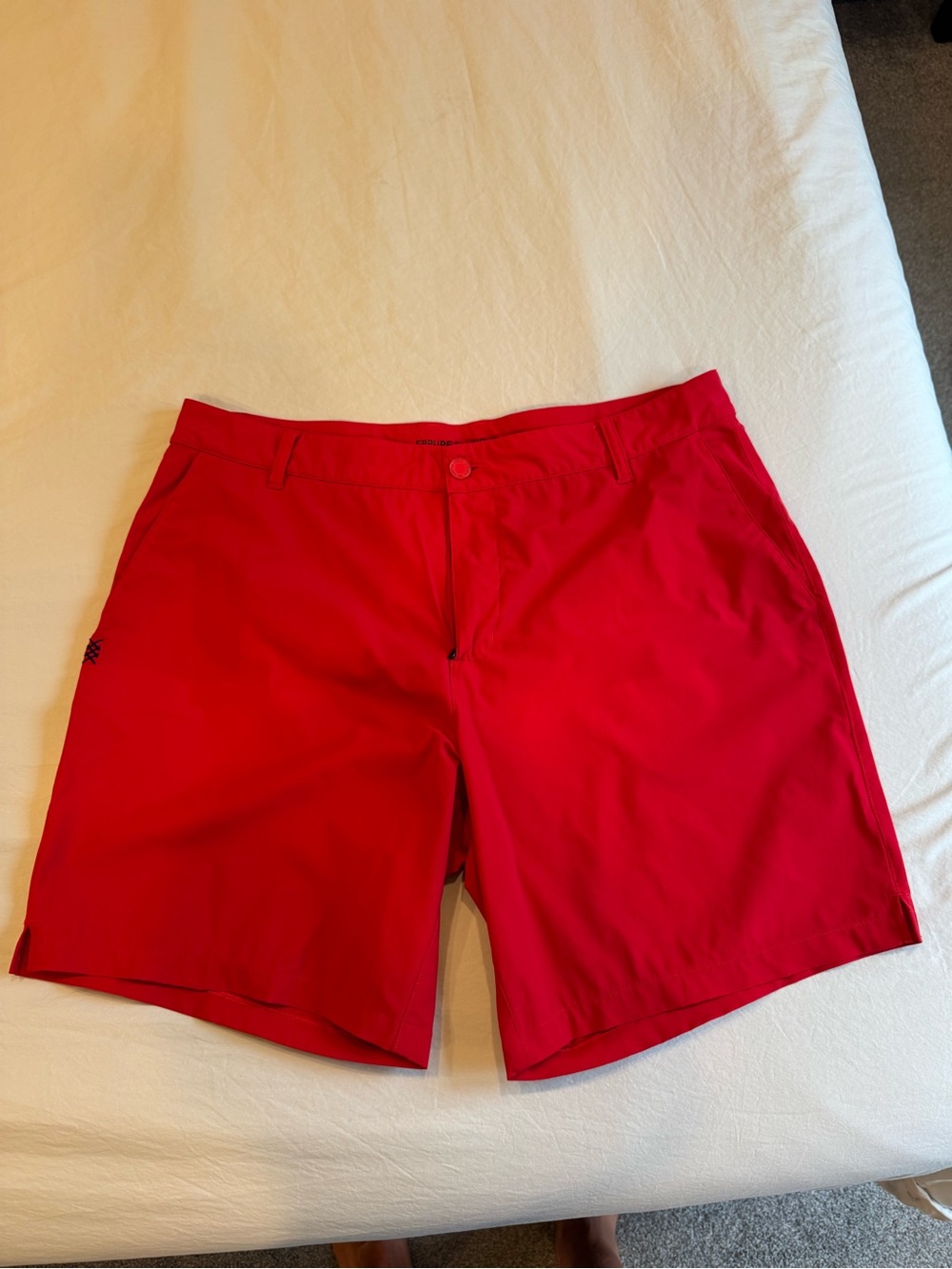 RHONE Red Flat-Front Performance Shorts
